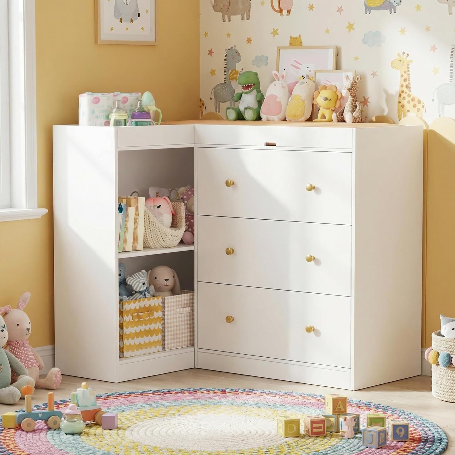 Baby Nursery Dresser Changing Table - # Hoekige commode met laden &