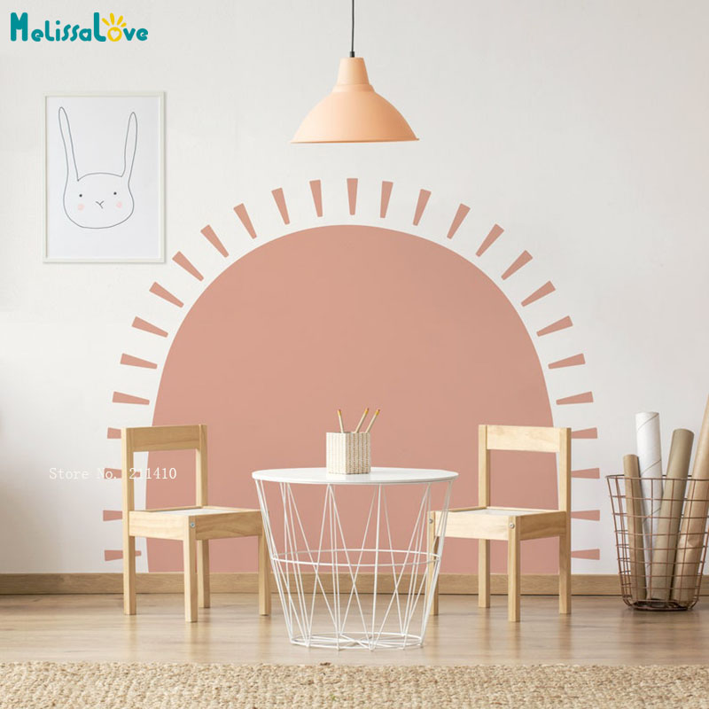 Baby Nursery Labels - Half Zon Boho Muurstickers Abstract Scandinavische