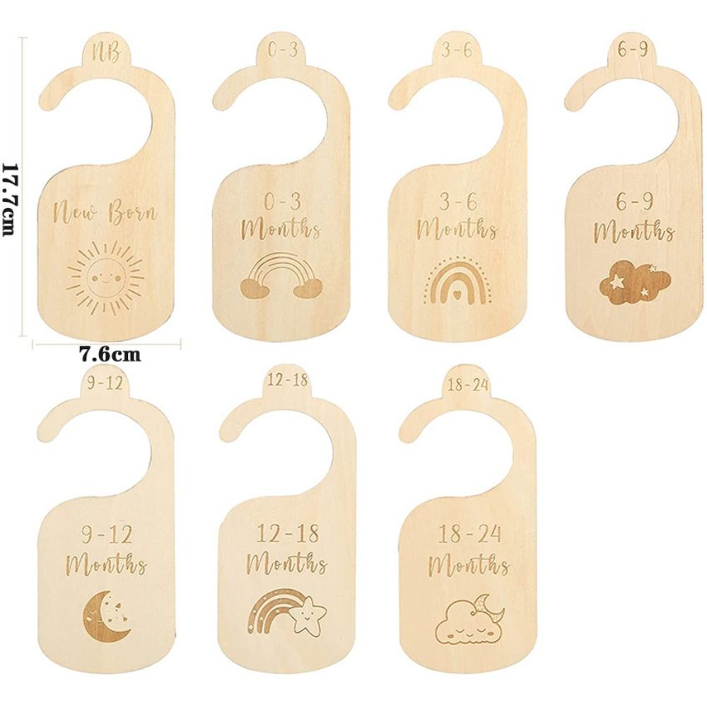 Baby Nursery Labels - 7/8 Stuks Houten Babykastverdeler Cartoon Hangende
