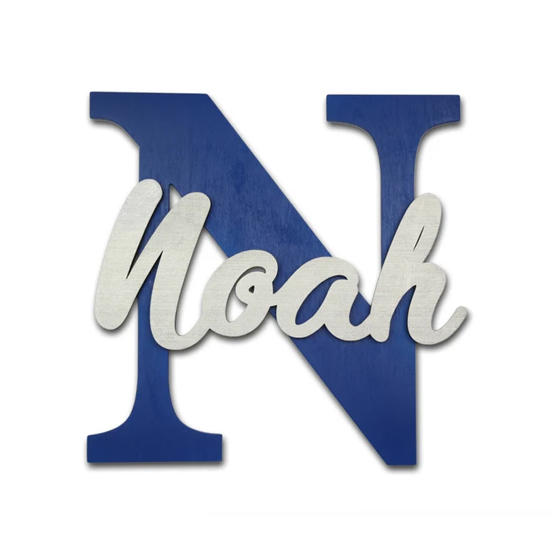 Baby Nursery Modern - Houten letters, babykamer muur hangende letters