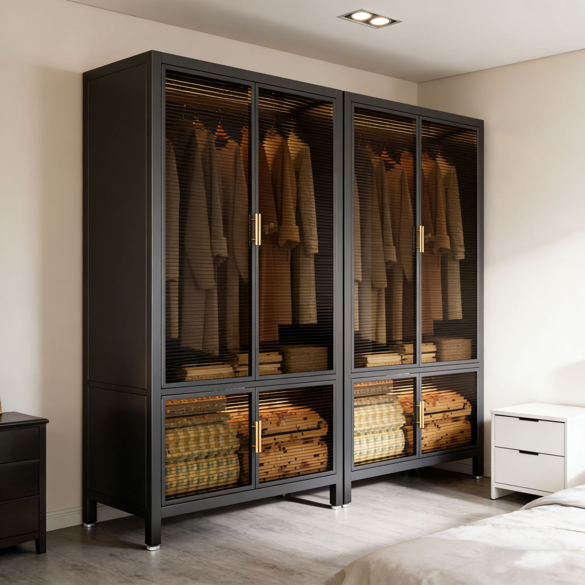 Closet Organizer Baby - Stalen glazen kledingkast slaapkamer thuis eenvoudige