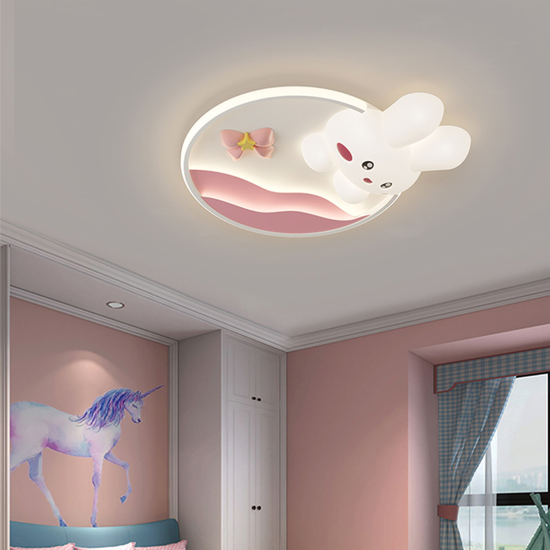 Baby Nursery Ceiling Light - Nieuwe 3D Konijn Plafondlamp Cartoon Ronde