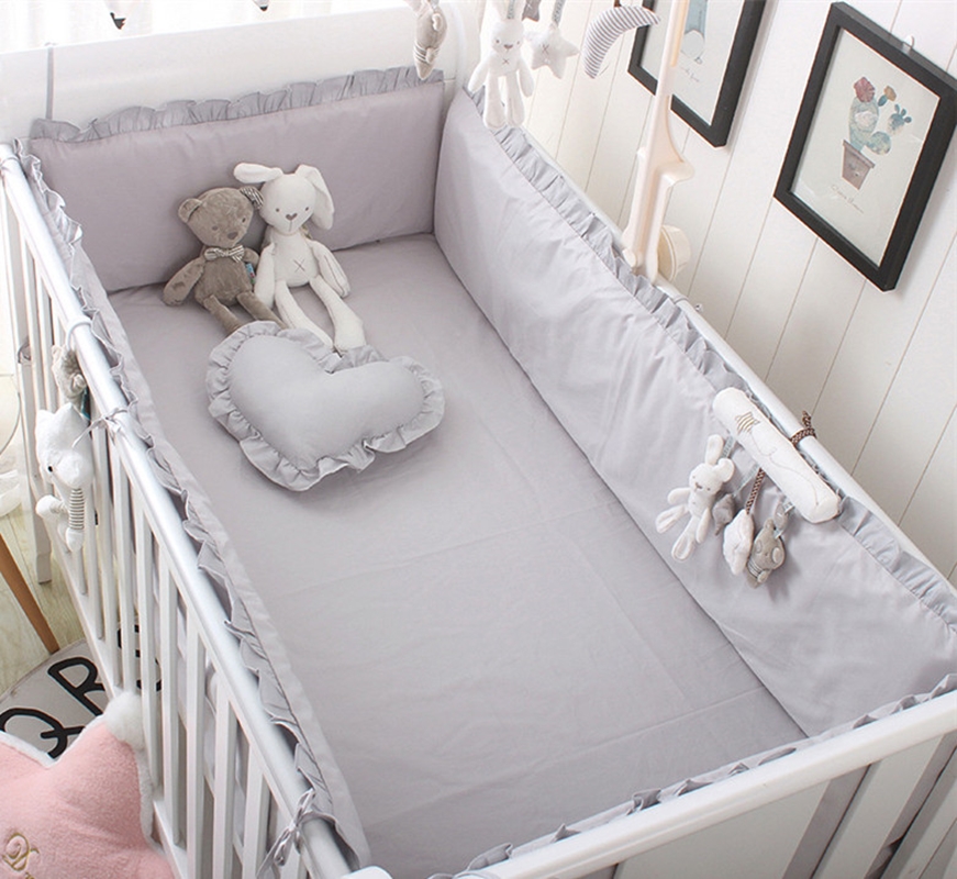 Baby Nursery Sale - 5 Stuks Effen Katoenen Babybed Set