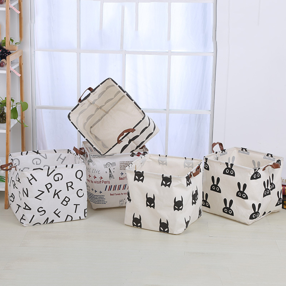 Laundry Hamper Nursery - Vouwbare wasmand van katoen en linnen,