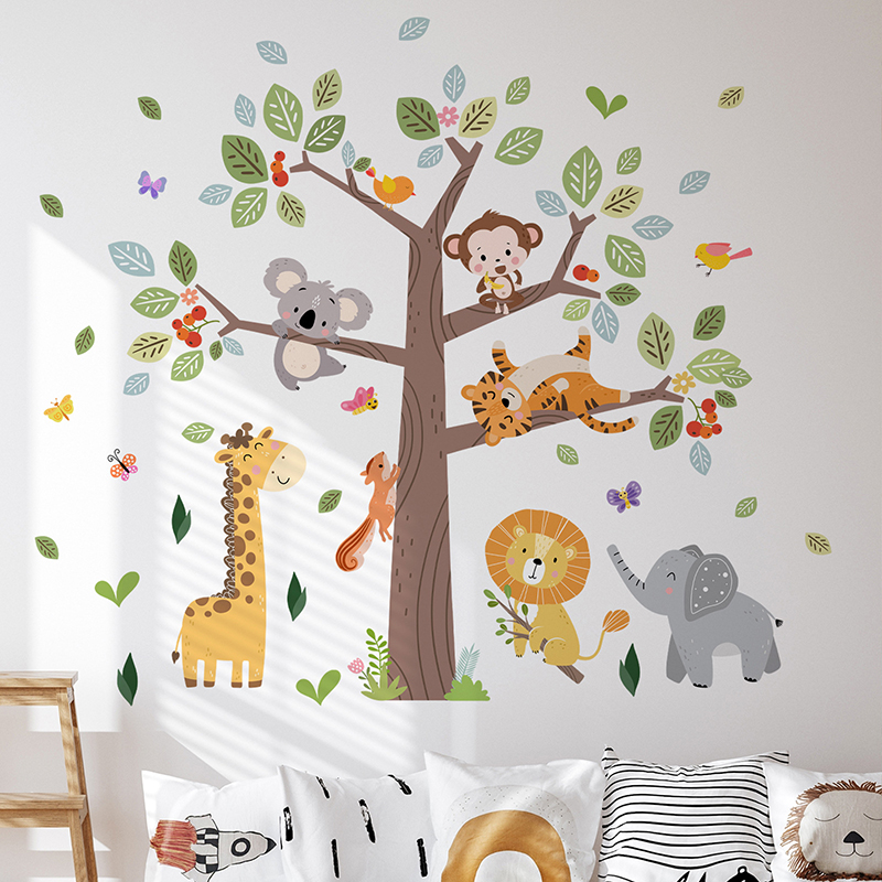 Baby Zoo Nursery - Grote jungle dier muursticker vinyl olifant
