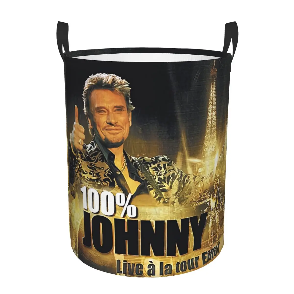Laundry Hamper Nursery - Johnny Hallyday wasmand opvouwbare Franse rockzanger