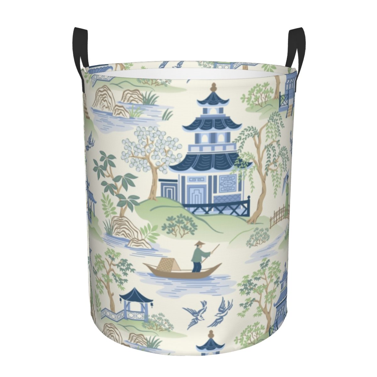 Laundry Hamper Nursery - Custom Vintage Chinoiserie Wilg Pagode Wasserij