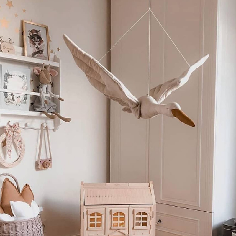 Baby Nursery Pillow - Nieuwe babykamerdecoratie creatieve wanddecoratie zwaan pluche