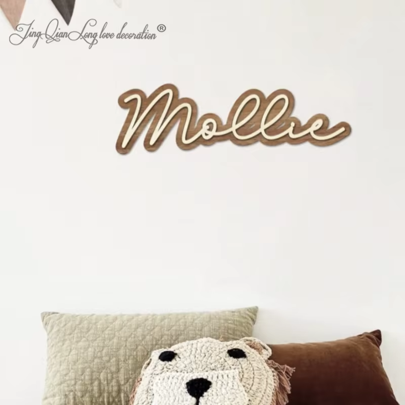 Baby Nursery Modern - Aangepaste houten naambord voor kinderkamer decor,