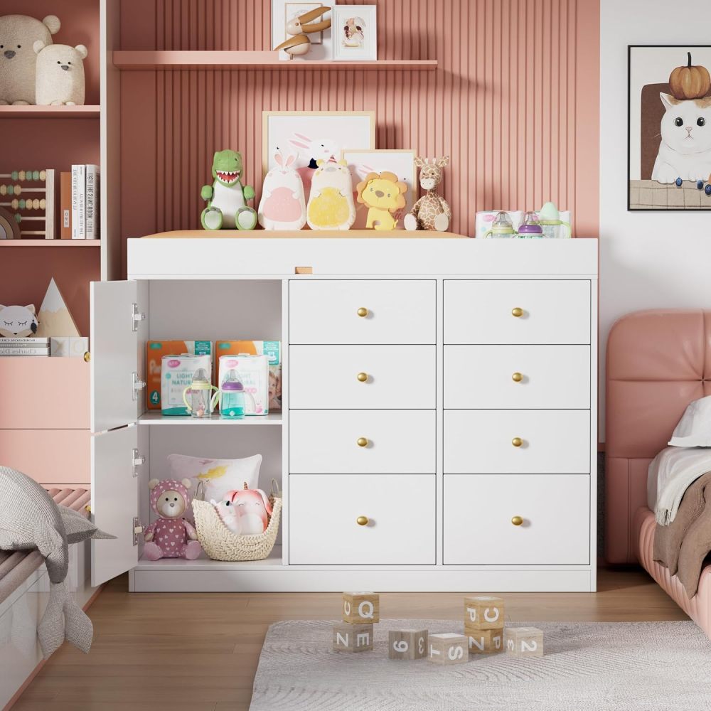 Baby Classic commode met 8 lad - Baby Nursery Dresser Changing Table recensie en prijs