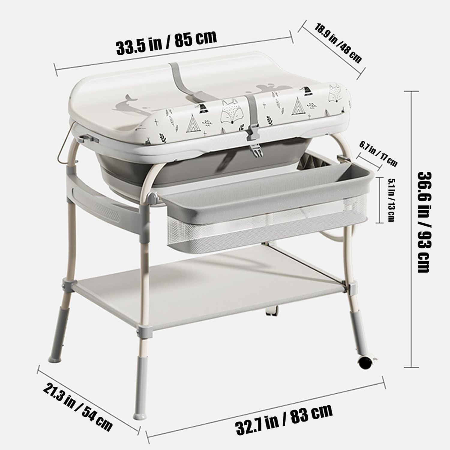 2-in-1 babycommode met bad Opv - Baby Nursery Dresser Changing Table recensie en prijs