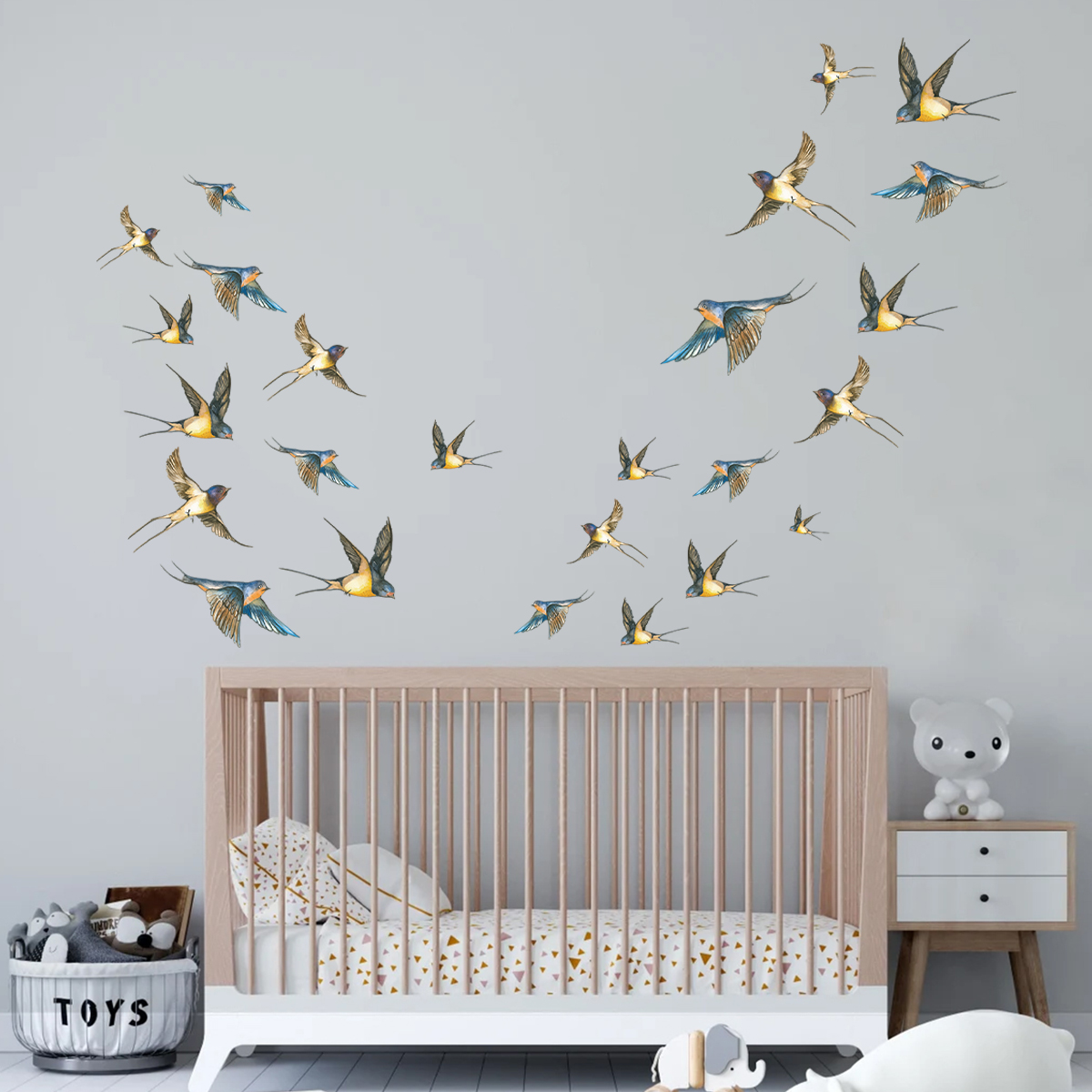 4 Stuks Aquarel Multicolor Vog - Baby Nursery Modern recensie en prijs