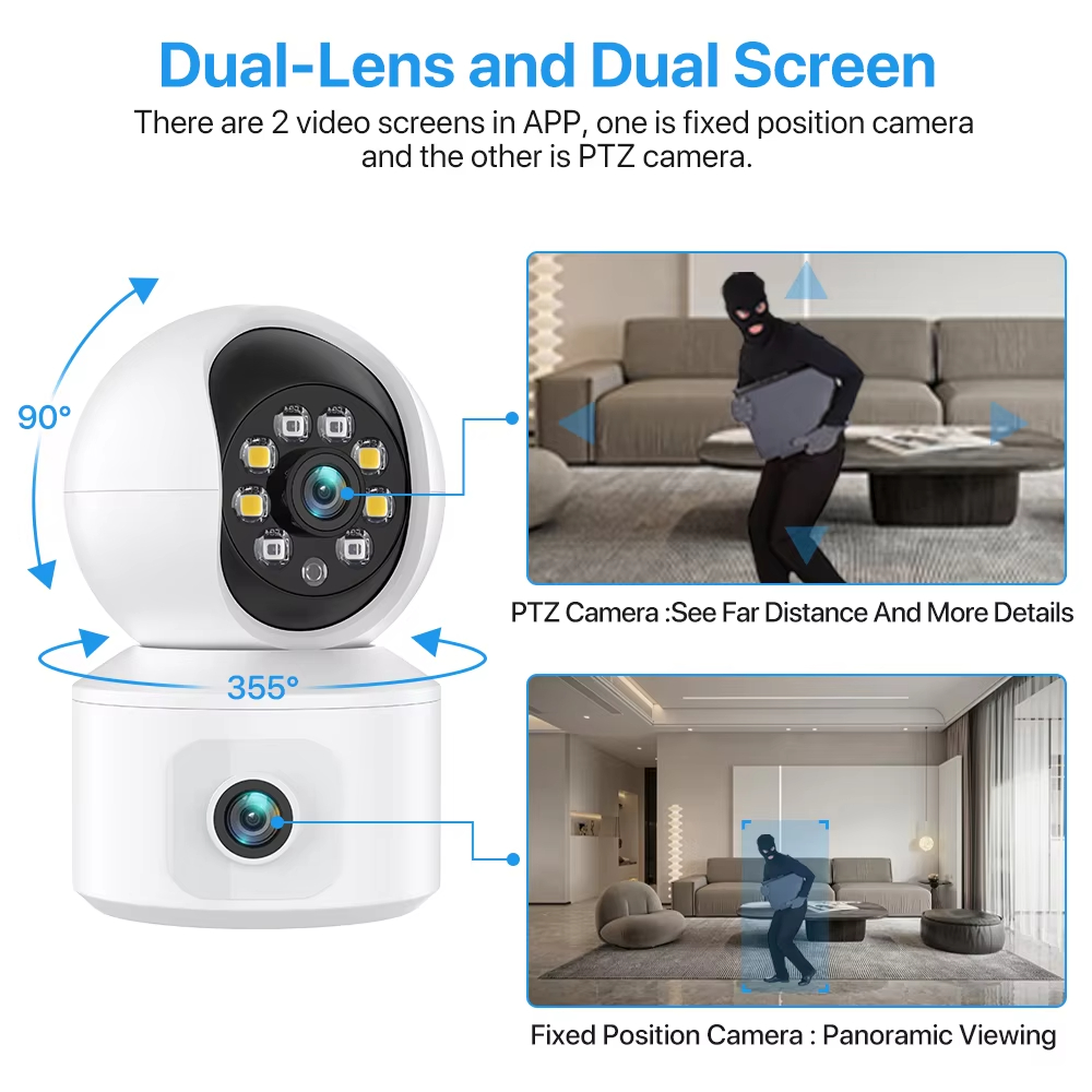 6MP ICSEE WiFi IP-camera Dubbe - Baby Nursery Camera recensie en prijs