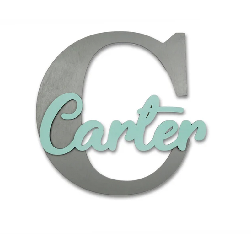 Houten letters, babykamer muur - Baby Nursery Modern recensie en prijs