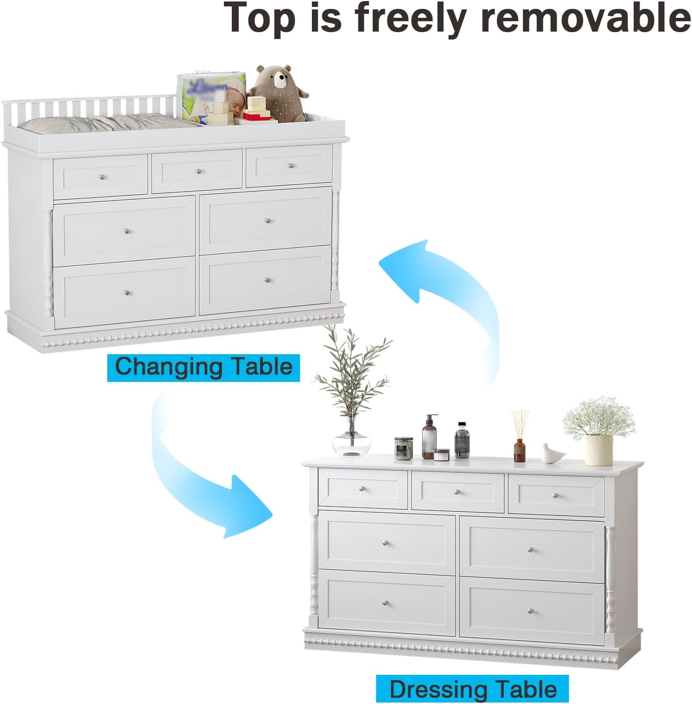56,5 inch babyverschoontafel c - Baby Nursery Dresser Changing Table recensie en prijs