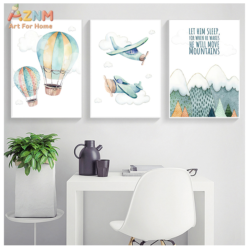 AZNM aquarel vliegtuig heteluc - Baby Boy Nursery Quotes recensie en prijs