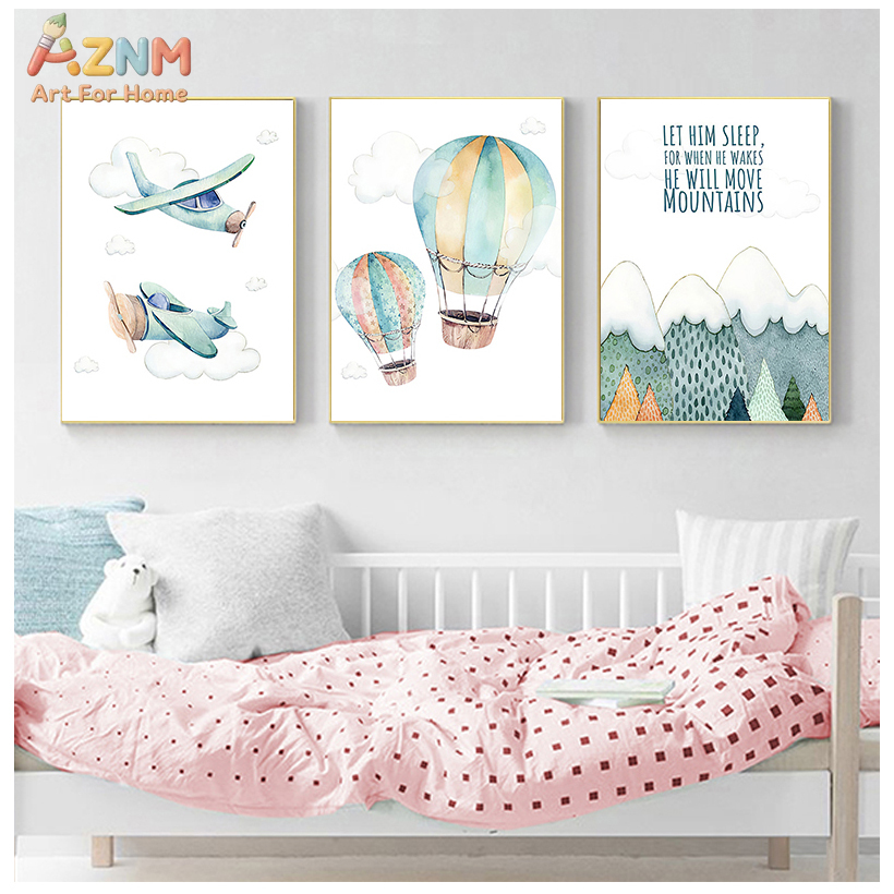 AZNM aquarel vliegtuig heteluc - Baby Boy Nursery Quotes recensie en prijs