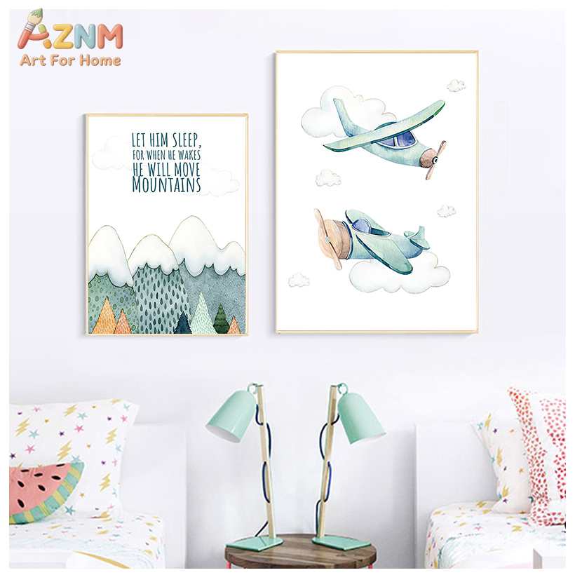 AZNM aquarel vliegtuig heteluc - Baby Boy Nursery Quotes recensie en prijs