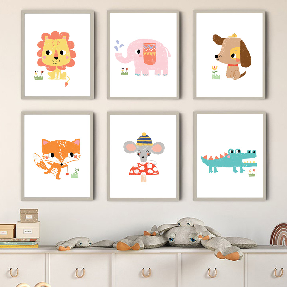 Cartoon Baby Animal Nursery Wa - Baby Zoo Nursery recensie en prijs