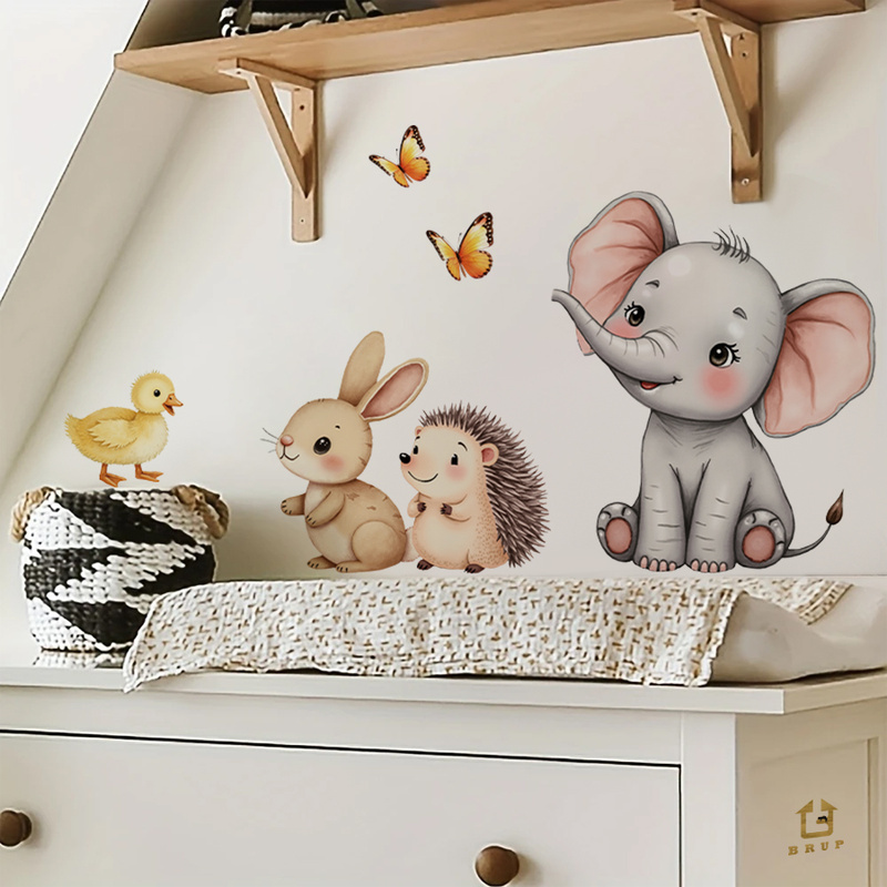 Cartoon dier muursticker - oli - Baby Nursery Labels recensie en prijs