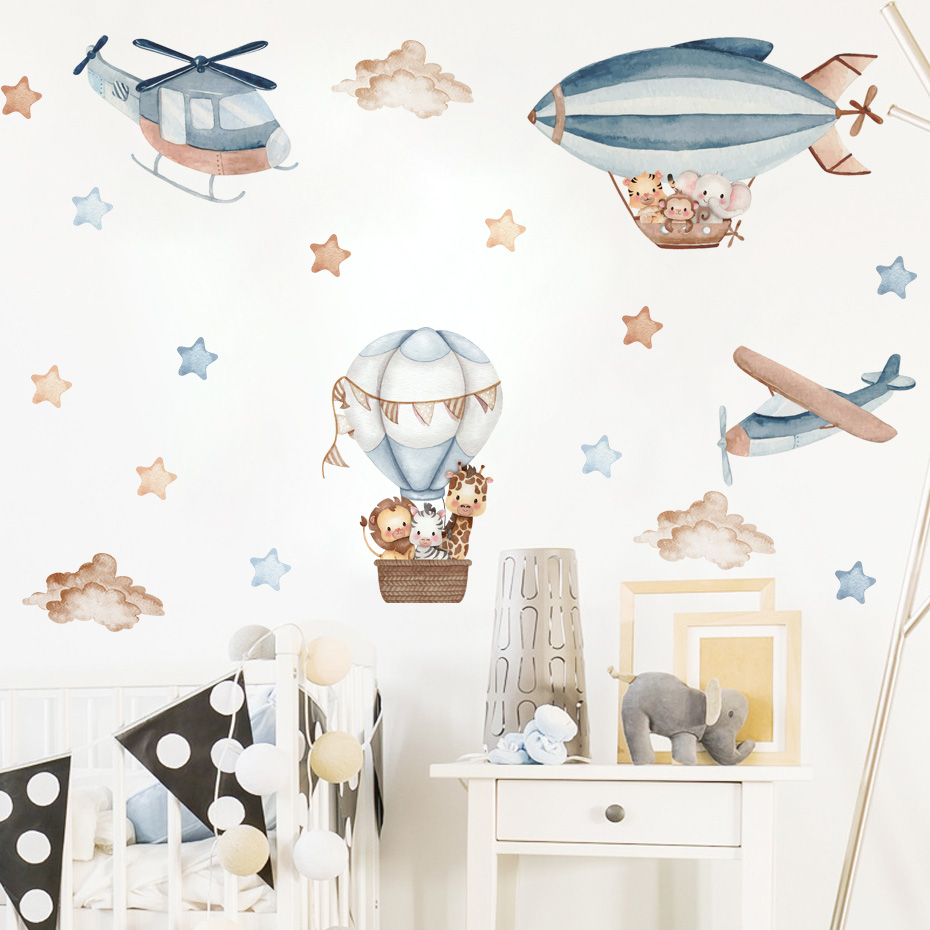 Aquarel Dieren Luchtballon Wol - Baby Nursery Labels recensie en prijs