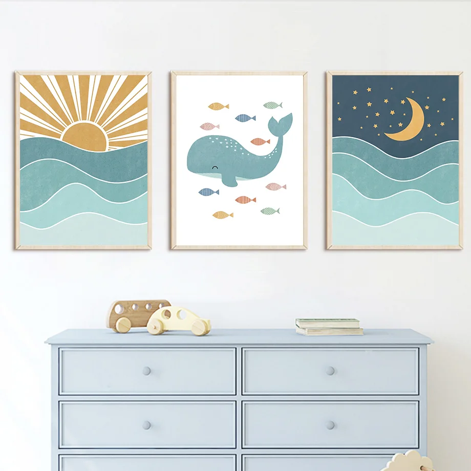 Vis Walvis Meeuw Zonsopgang Zo - Baby Boy Nursery Quotes recensie en prijs