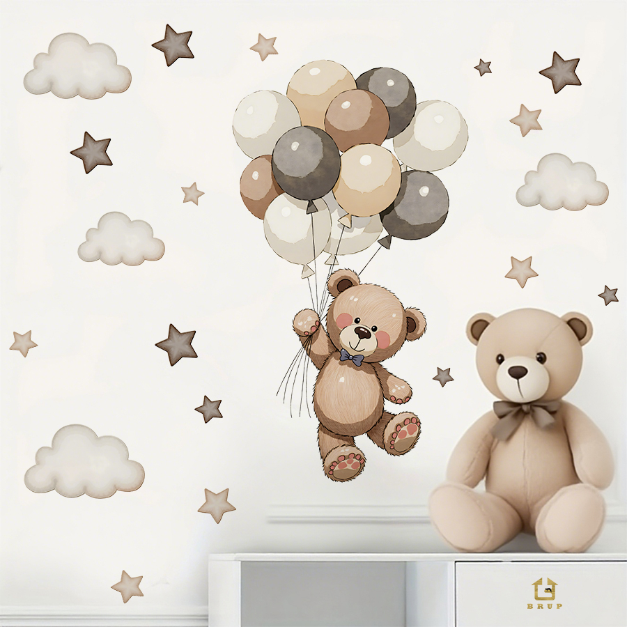 Schattige teddybeer muursticke - Baby Nursery Things recensie en prijs