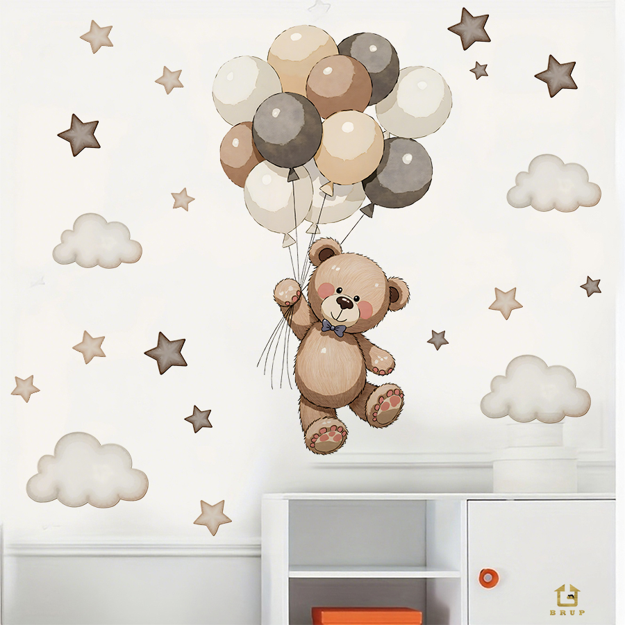 Schattige teddybeer muursticke - Baby Nursery Things recensie en prijs