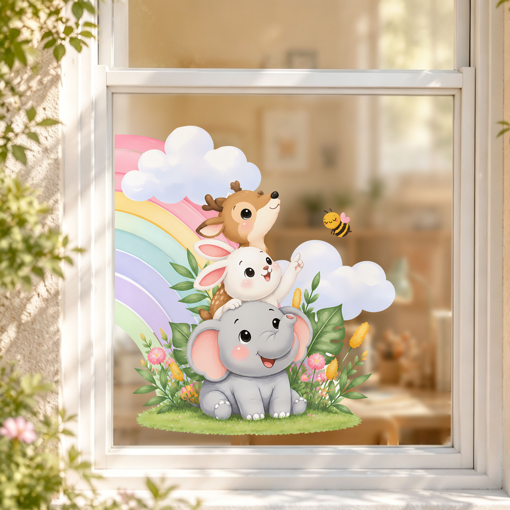 Leuke olifant beer vos raamfol - Baby Nursery Labels recensie en prijs