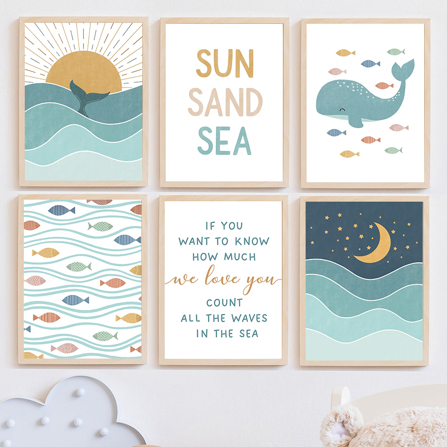 1pc frameloze Vis Walvis Meeuw - Baby Boy Nursery Quotes recensie en prijs