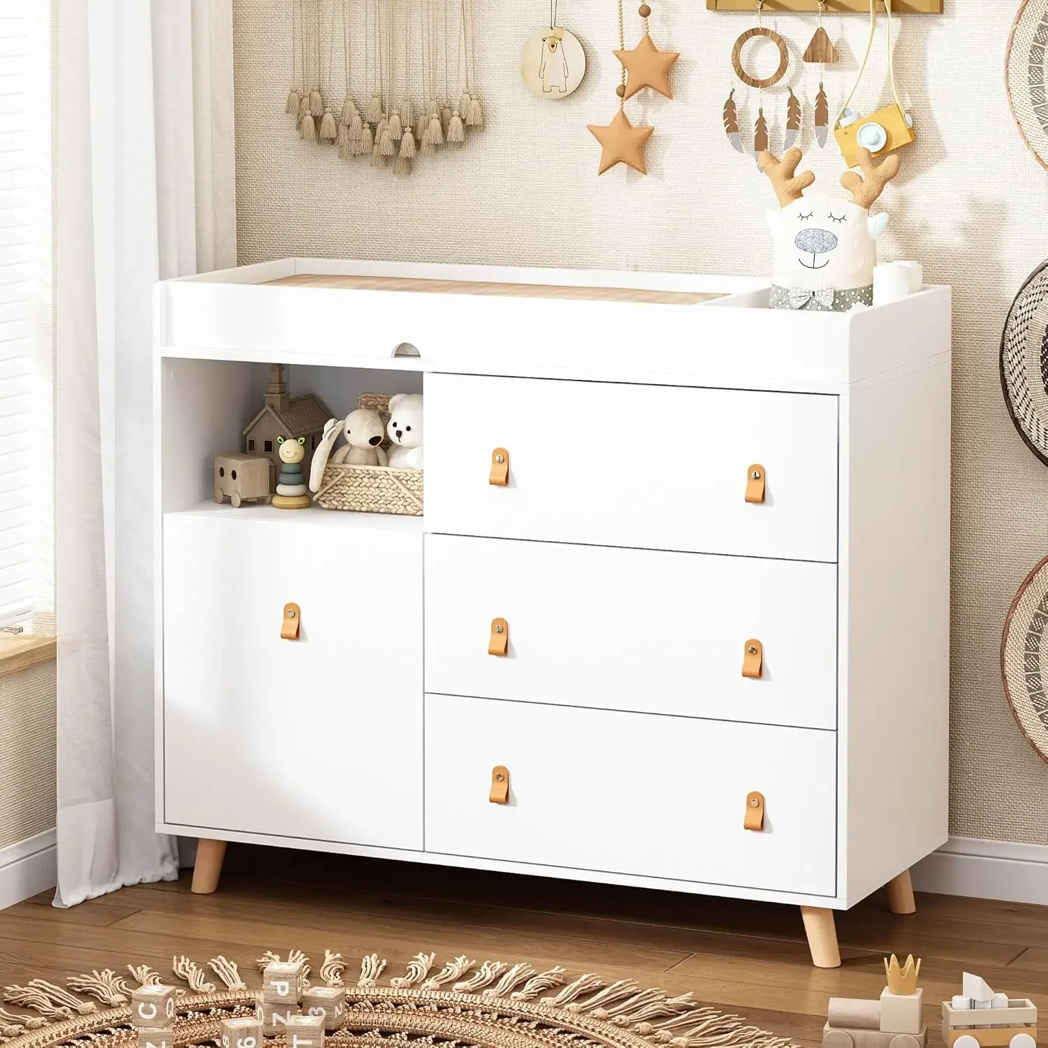 Baby commode met verschoningsb - Baby Nursery Dresser Changing Table recensie en prijs