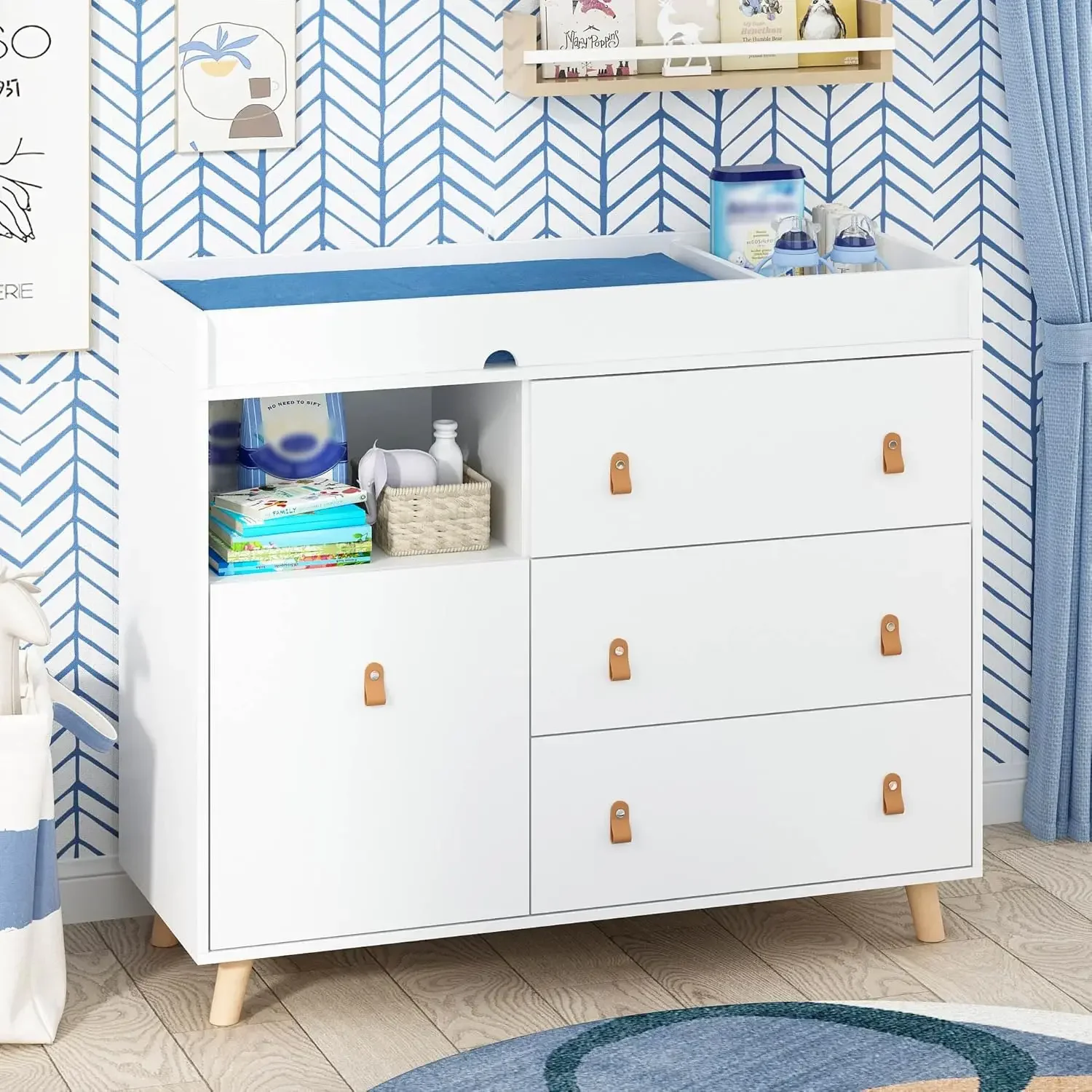 Baby commode met verschoningsb - Baby Nursery Dresser Changing Table recensie en prijs