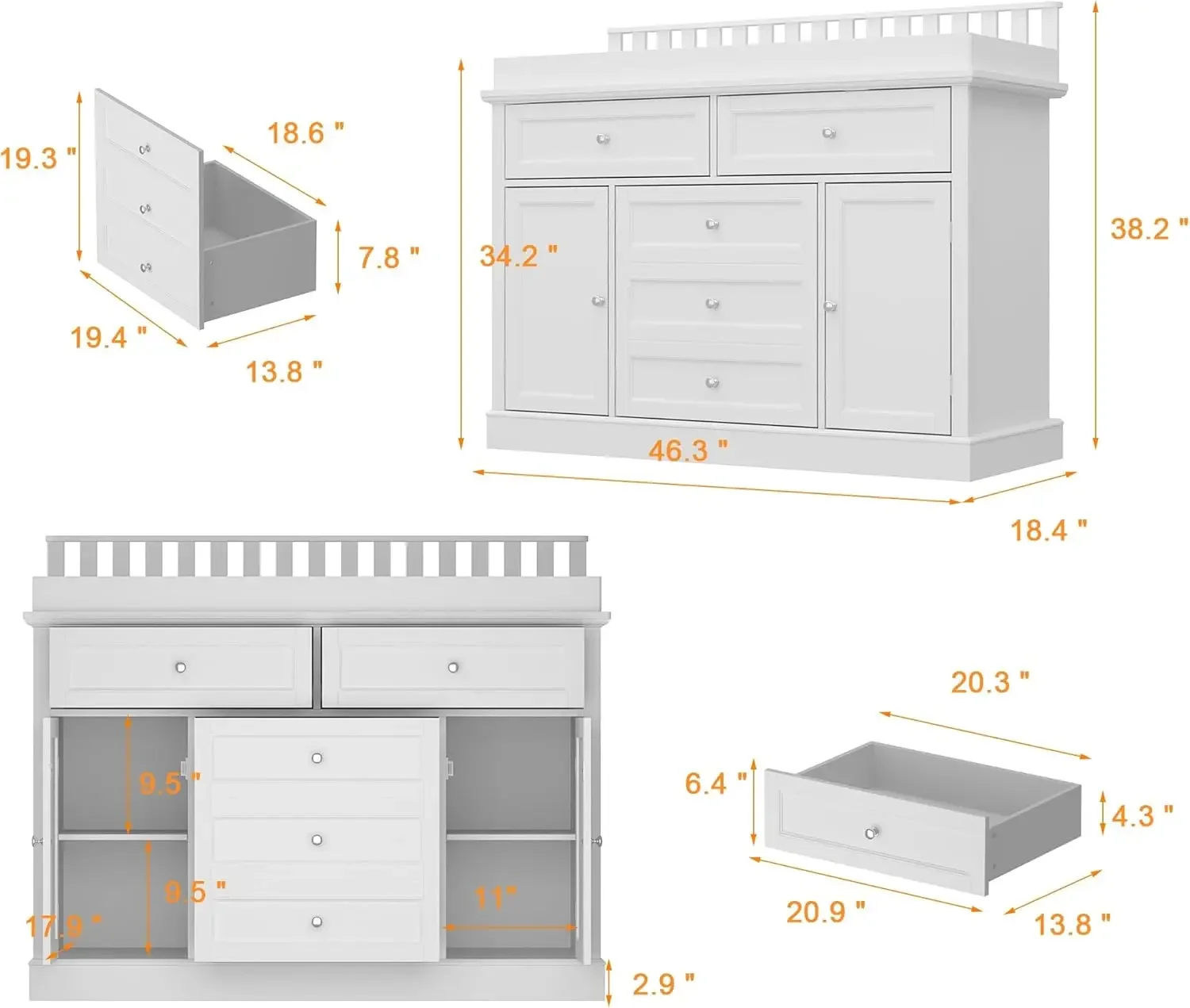 46 Baby commode met verschonin - Baby Nursery Dresser Changing Table recensie en prijs